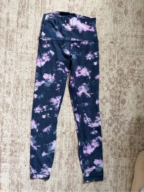 Lululemon Blue and Pink Tie-Dye High-Waist Leggings